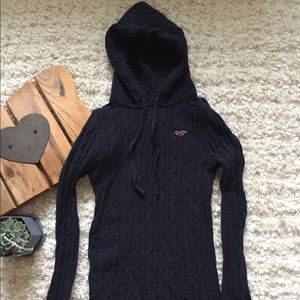 Hollister Navy Hooded Sweater